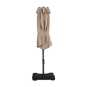 Sunjoy Triple Canopy Umbrella, Beige, with Base