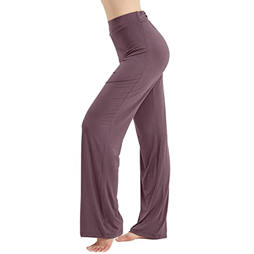 FELEMO Bootcut Flare Yoga Pants for Women Loose Fit High Waisted Yoga Sweatpants for Women Bootleg Work Pants Plus Size Maternity Lounge Pants Tummy Control Soft Bootcut Workout Pants Purple XL