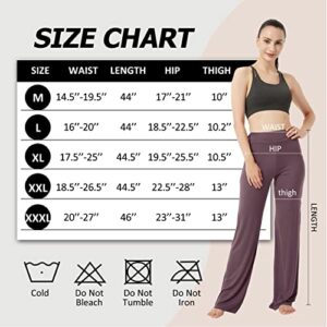 FELEMO Bootcut Flare Yoga Pants for Women Loose Fit High Waisted Yoga Sweatpants for Women Bootleg Work Pants Plus Size Maternity Lounge Pants Tummy Control Soft Bootcut Workout Pants Purple XL