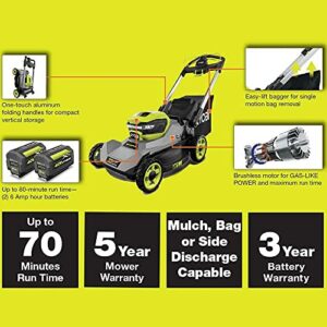 40V HP Brushless 21 in. Cordless Battery Walk Behind Dual-Blade Self-Propelled Mower with (2) 6.0 Ah Batteries & Charger