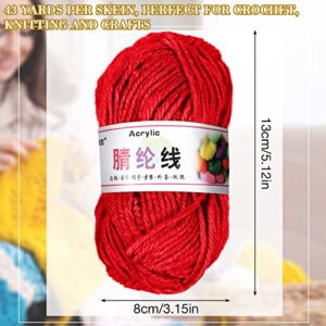 Timtin 66 Rolls Yarn Skeins for Knitting 2887 Yards Acrylic Soft Crochet Yarns Assorted Colors Mini Knitting and Crochet Project