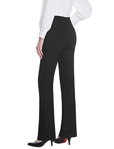 Tapata Women's Bootcut Dress Pants 28"/30"/32"/34" Work Pants with Pockets Stretchy Slacks Business Casual Pants Tall/Long/Petite/Regular, 30" Black, XL