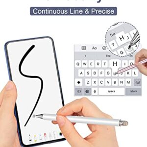 Stylus Pen for iPad 2 Pack, LIBERRWAY 2 in 1 Disc Stylus Pens for Touch Screens, Capacitive Stylus with Magnetic Cap, Compatible with iPad iPhone Pro Android Chromebook (White & Rosegold)