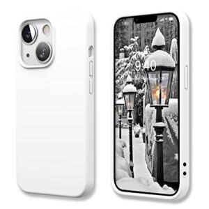 spogie designed for iphone 13 silicone case,ultra slim soft scratch proof anti-fingerprint shockproof ​full body protective case for iphone 13 6.1inch（white）