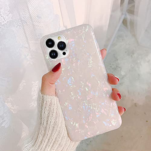 J.west Case Compatiable with iPhone 13 Pro Max 6.7 inch,Sparkly Opal Glitter Translucent Clear Soft TPU Slim Fit Protective Phone Cover Case for Women Girls Colorful