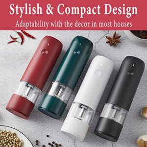 𝗥𝗲𝗰𝗵𝗮𝗿𝗴𝗲𝗮𝗯𝗹𝗲 Electric Salt and pepper Grinder Set - Built-In 500mAh Battery - Automatic Peppercorn and Sea Salt Spice Mill & Shakers Set with LED Light, Adjustable Coarseness