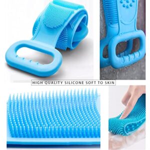 Body Scrubber for Shower with Dual-Sided Silicone Back Washer, Durable Cleaning Tools Strap Exfoliating Shower Bath Belt, 80cm Body Scrub for Full Body Washing & Massage 100% Back Cleaning Coverage