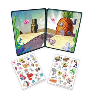 spongebob squarepants - magnetic creations tin - dress up play set - includes 2 sheets of mix & match dress up magnets with storage tin. great travel activity for kids and toddlers!