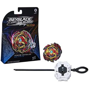 beyblade burst pro series venom devolos spinning top starter pack - attack type battling game top with launcher toy