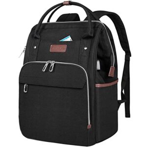 vankean laptop backpack for women men 15.6-16.2 inch stylish computer work backpack, waterproof college casual daypack backpacks with usb port & rfid blocking, business travel backpack, black