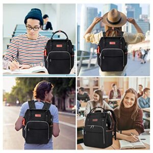 VANKEAN Laptop Backpack for Women Men 15.6-16.2 Inch Stylish Computer Work Backpack, Waterproof College Casual Daypack Backpacks with USB Port & RFID Blocking, Business Travel Backpack, Black