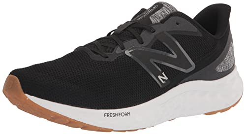 New Balance Men's Fresh Foam Arishi V4 Running Shoe, Black/Silver Metallic/Gum 2, 10.5