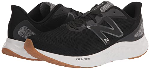 New Balance Men's Fresh Foam Arishi V4 Running Shoe, Black/Silver Metallic/Gum 2, 10.5