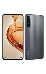 tcl 20s unlocked cell phone with 6.67” dotch fhd+ display, android 11 smartphone 64mp quad rear camera system, 4gb+128gb, 5000mah big battery with fast charging, milky way black
