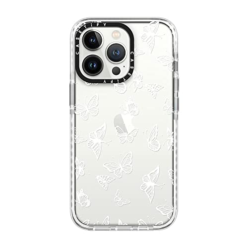 CASETiFY Impact iPhone 13 Pro Case [6.6ft Drop Protection] - White Butterfly - Clear Frost