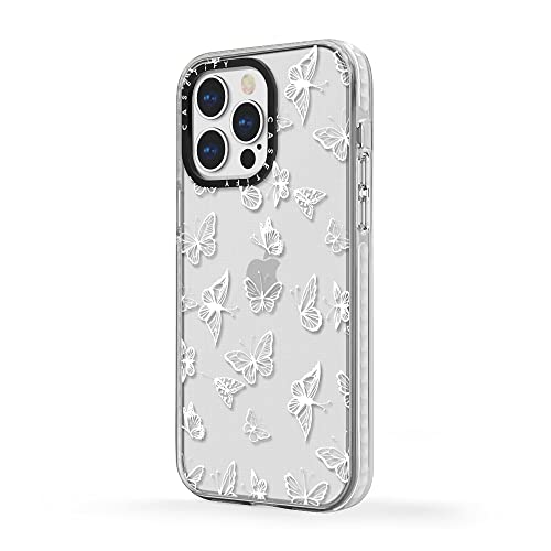 CASETiFY Impact iPhone 13 Pro Case [6.6ft Drop Protection] - White Butterfly - Clear Frost