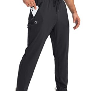 G Gradual Men's Sweatpants with Zipper Pockets Tapered Joggers for Men Athletic Pants for Workout, Jogging, Running (Black, Medium)