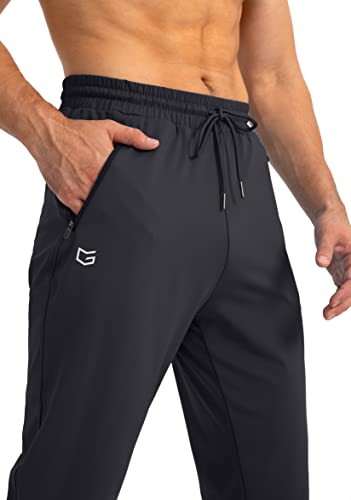 G Gradual Men's Sweatpants with Zipper Pockets Tapered Joggers for Men Athletic Pants for Workout, Jogging, Running (Black, Medium)