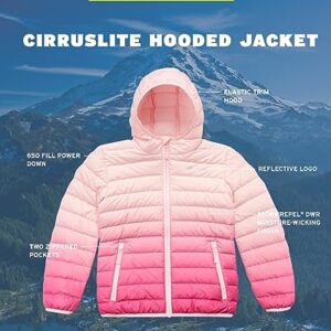 Eddie Bauer Kids' Jacket - CirrusLite Weather Resistant Down Coat for Boys and Girls - Insulated Quilted Bubble Puffer (3-20), Size 14-16, Blush