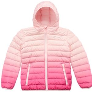 Eddie Bauer Kids' Jacket - CirrusLite Weather Resistant Down Coat for Boys and Girls - Insulated Quilted Bubble Puffer (3-20), Size 14-16, Blush