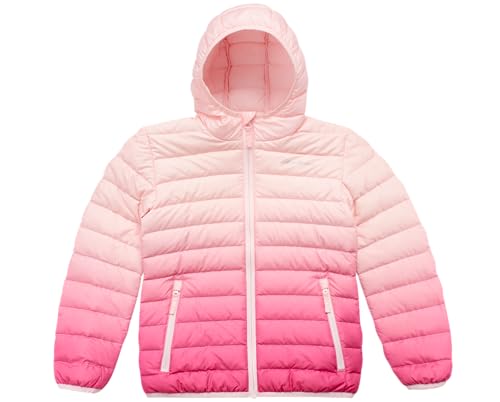 Eddie Bauer Kids' Jacket - CirrusLite Weather Resistant Down Coat for Boys and Girls - Insulated Quilted Bubble Puffer (3-20), Size 14-16, Blush