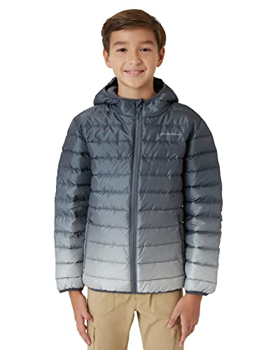 Eddie Bauer Kids' Jacket - CirrusLite Weather Resistant Down Coat for Boys and Girls - Insulated Quilted Bubble Puffer (3-20), Size 10 Dec 2023, Iron