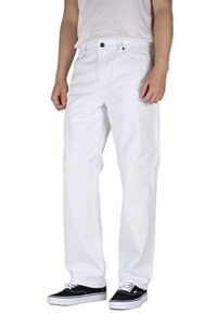 airnine men's regular fit straight leg jeans 9 colors (white_a999, 34x30)