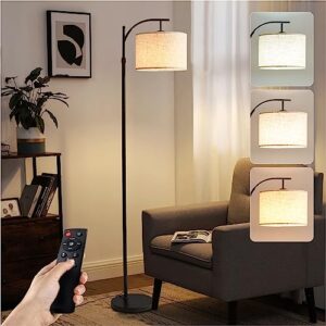 qye floor lamps arc led lighting short gooseneck tall lamp with remote control stepless brightness dimmable minimalist standing lamps adjustable height for living room,bed room