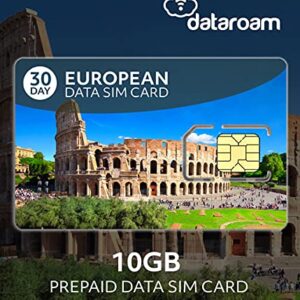 10GB Bundle - Europe Data SIM Card - 33 Countries - Dataroam - Cellhire