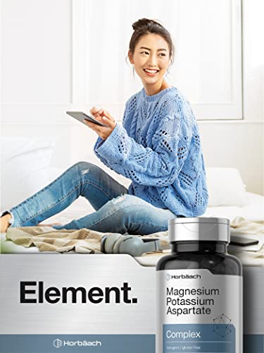 Magnesium Potassium Aspartate Complex | 180 Capsules | Non-GMO and Gluten Free Formula | by Horbaach