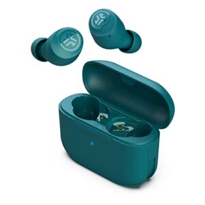 jlab go air pop true wireless bluetooth earbuds + charging case - teal - dual connect - ipx4 sweat resistance - bluetooth 5.1 connection - 3 eq sound settings signature, balanced, bass boost