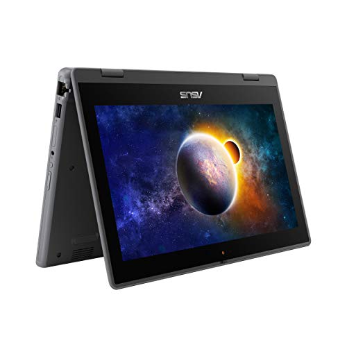 ASUS BR1100 Laptop, BR1100FKA-QE1S-CB, 11.6" HD Touch Screen, Glossy Display, Intel Celeron N4500 Processor, 4GB RAM, 64GB Storage, MIL-STD 810H, TPM 2.0, Windows 10 Pro, Star Grey Bilingual KB