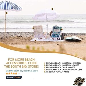 South Bay Beach Life™ - Large, Luxury Beach Umbrellas - Beach & Patio Umbrella with Custom Sand Anchor Versatility for Family/Friends - Flowing Tassels - UPF 50+ UV Protection - Include Carry Bags