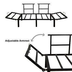 Ambesonne Landscape Futon Couch, Hand Drawn Like Simplified Mountains Fir Trees and Wooden Houses, Daybed with Metal Frame Upholstered Sofa for Living Dorm, Loveseat, White and Charcoal Grey