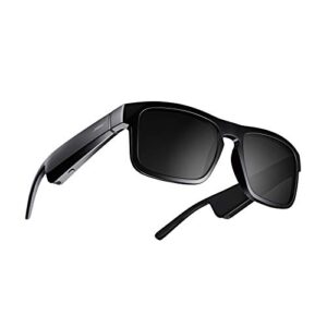 bose frames tenor, smart glasses, bluetooth audio sunglasses, with open ear headphones, rectangular, black, 55 mm