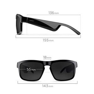 Bose Frames Tenor, Smart Glasses, Bluetooth Audio Sunglasses, with Open Ear Headphones, Rectangular, Black, 55 mm