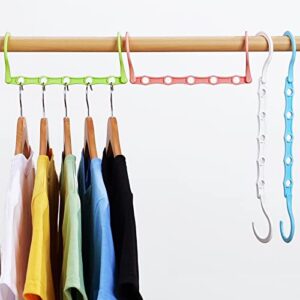 AMKUFO Hangers-Space-Saving-6 Pack - Closet-Organizers-and-Storage-for-Wardrobe, Hanger-Organizer-Space-Saver-for-Bedroom，Dorm-Room-Essentials-for-College-Students-Girls,Colorful Magic Hangers