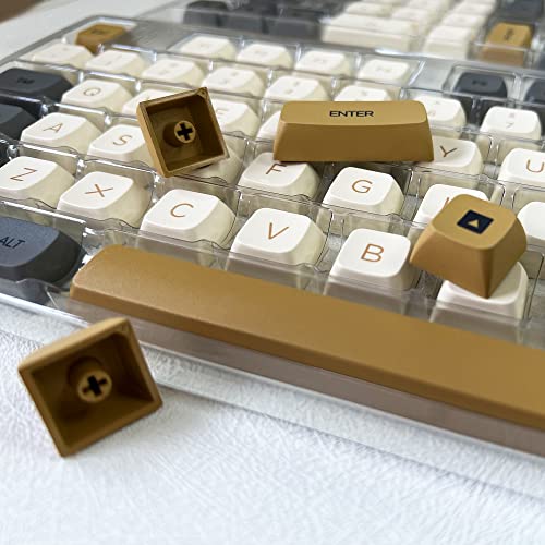 Guffercty kred XDA Profile Keycaps 125 Retro PBT Key Cap Cover Set Dye Sublimation ANSI US Layout for Cherry Mx Switch Mechanical Keyboard (XDA/Ember)