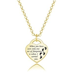 footprints in the sand necklace when you have seen only one set of footprints is when i carried you religious jewelry christian gift (foot n g)