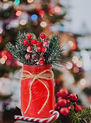 Christmas Centerpiece, Christmas Decor Mason Jars, Centerpiece Table Decorations, Christmas Tree Decor, Home Mantle Decor, Mason Jar Dining Table Centerpiece, Christmas Centerpiece For Dining Table – 3PC