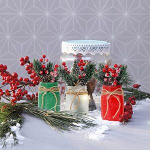 Christmas Centerpiece, Christmas Decor Mason Jars, Centerpiece Table Decorations, Christmas Tree Decor, Home Mantle Decor, Mason Jar Dining Table Centerpiece, Christmas Centerpiece For Dining Table – 3PC