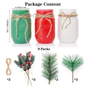 Christmas Centerpiece, Christmas Decor Mason Jars, Centerpiece Table Decorations, Christmas Tree Decor, Home Mantle Decor, Mason Jar Dining Table Centerpiece, Christmas Centerpiece For Dining Table – 3PC