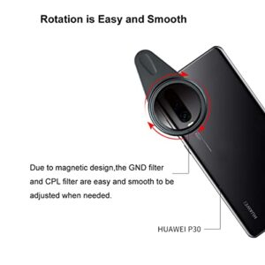 Kase 41mm Magnetic Cell Phone Lens CPL Filter Kit,Includes Circular Polarizer Filter,Soft Graduated ND1.2 Filter,Lens Clip for iPhone 14 13 12 11 8 7 XR X XS,Samsung Android Smartphone