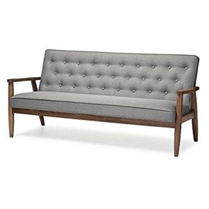 sofas 3- seater sofa modern fabric upholstered wooden sofa, grey couch