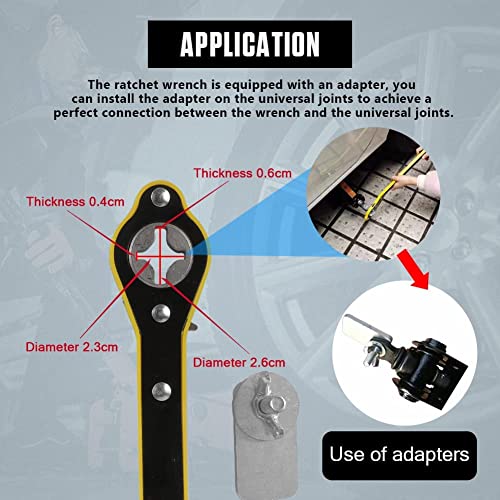 𝐉𝐚𝐜𝐤 𝐖𝐫𝐞𝐧𝐜𝐡, Auto Labor-Saving Car Jack Ratchet Wrench for Scissor Jack Metal Scissor Jack Wrench Garage Tire Wheel Lug Wrench Lift Speed Handle Tool Fit for Small Cars SUVs and Vans