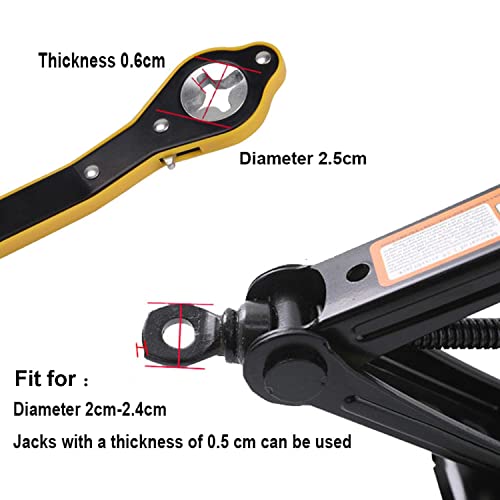 𝐉𝐚𝐜𝐤 𝐖𝐫𝐞𝐧𝐜𝐡, Auto Labor-Saving Car Jack Ratchet Wrench for Scissor Jack Metal Scissor Jack Wrench Garage Tire Wheel Lug Wrench Lift Speed Handle Tool Fit for Small Cars SUVs and Vans