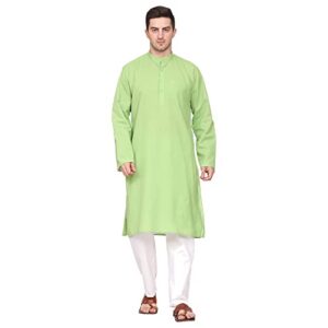 itos365 men cotton blend kurta pyjama pajama set party fashion regular ethinic wear indian dress gift for men green xl