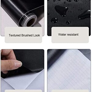 Self Adhesive Brushed Black Stainless Steel Contact Paper for Refrigerator Door Dishwasher Stove Oven Fridge Appliances Removable 15.7x117 Inches