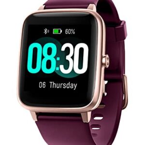 GRV Smart Watch for iOS and Android Phones (Answer/Make Calls), Watches for Women IP68 Waterproof Smartwatch Fitness Tracker Watch with Heart Rate/Sleep Monitor Steps Calories Counter (Dark Purple)