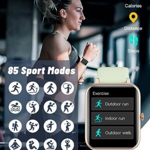 GRV Smart Watch for iOS and Android Phones (Answer/Make Calls), Watches for Men Women IP68 Waterproof Smartwatch Fitness Tracker Watch with Heart Rate/Sleep Monitor Steps Calories Counter (Aqua-Gold)